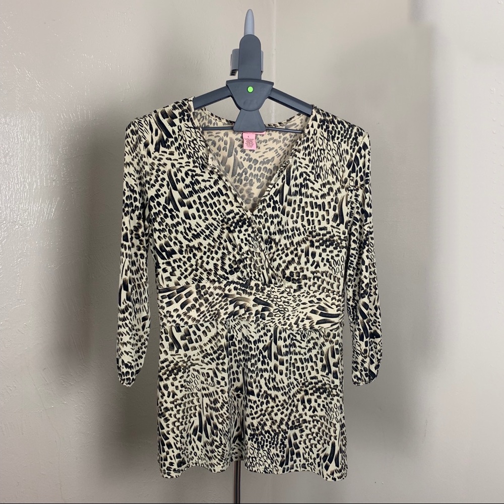 Bandolino Cheetah Low Cut Blouse